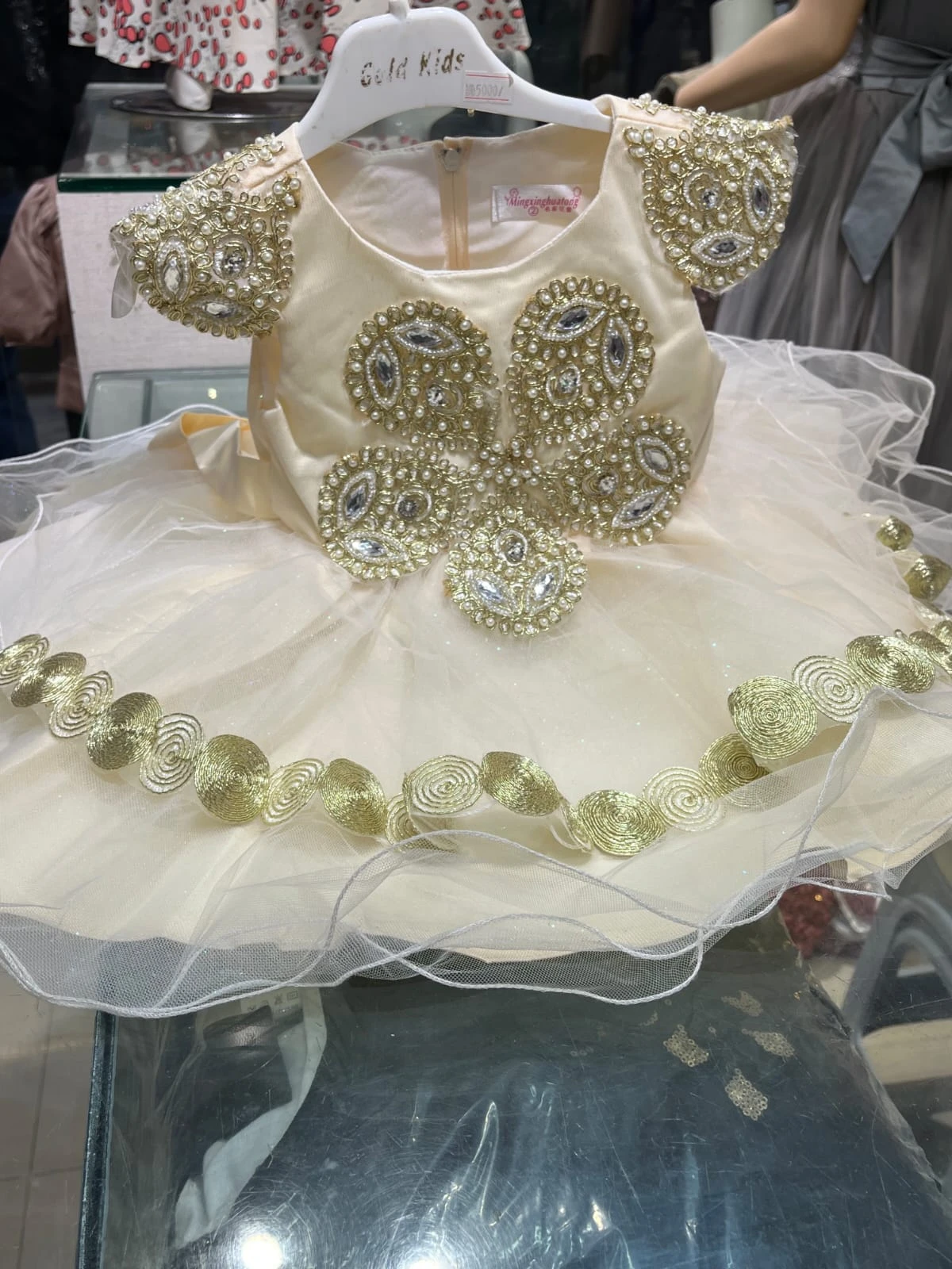 Embellished Pearl & Rhinestone Luxury Party Frock