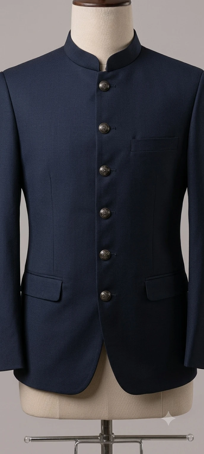 Men's Jet Black Classic Suiting Prince Coat